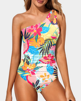 Rosyswim - One Shoulder One Piece Swimsuit for Women Tummy Control Bathing Suits