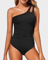 Rosyswim - One Shoulder One Piece Swimsuit for Women Tummy Control Bathing Suits