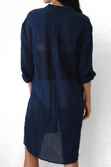 Rosyswim - Navy Pocket Long Sleeve Cover Up